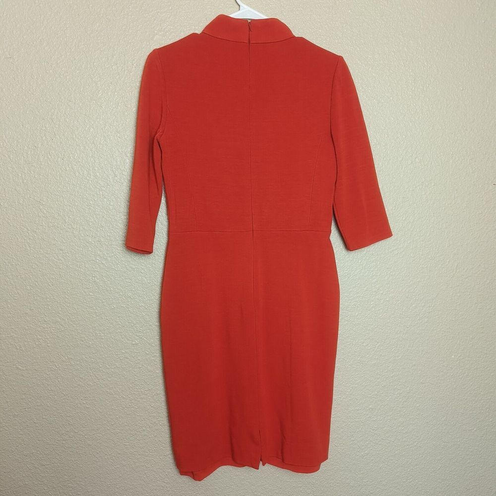 Kay Unger dress size 8 women's orange color 3/4 sleeves knee length - Picture 2 of 13